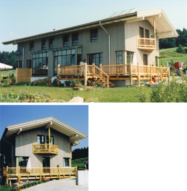Doppelhaus Sondermoning, Umsetzung von Architekt Namberger im Chiemgau, Ansicht 1
